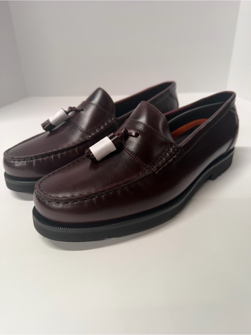 Rockport Men’s Tassel Loafers Burgundy Oxblood Leather Slip On Dress Shoes 10W